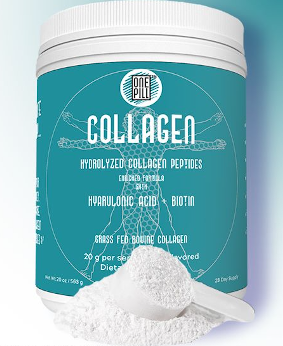 Collagen Hydrolyzed PEPTIDES Complex 20oz Powder. Bovine Grass-Fed. Biotin and Hyaluronic Acid
